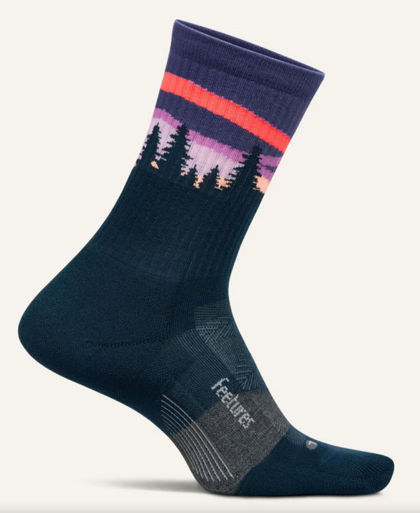 Feetures Trail Mini Crew Sock -Purple Aurora -Small