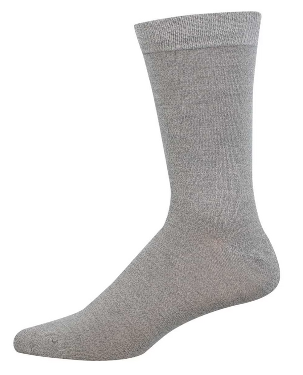 Men's Bamboo Solid Crew Sock -Light Gray Heather