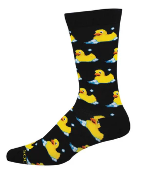 Men's Bamboo Bubble Up, Rubber Duck Crew Socks