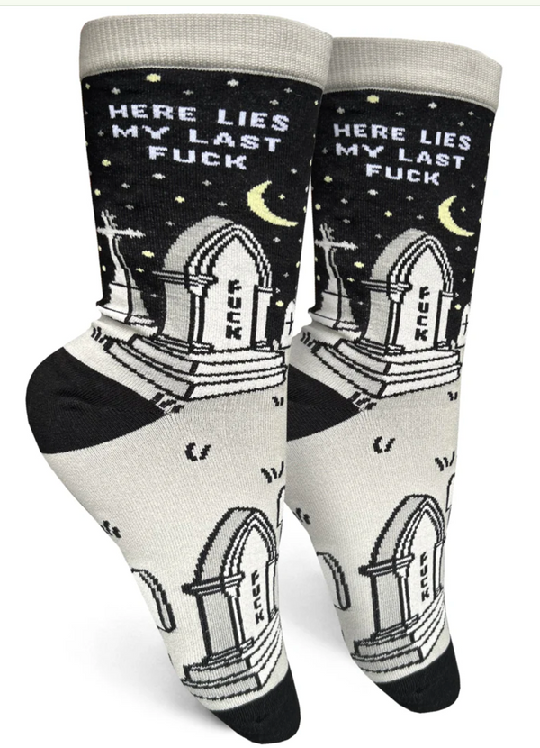 Women's Here Lies My Last Fuck Crew Socks