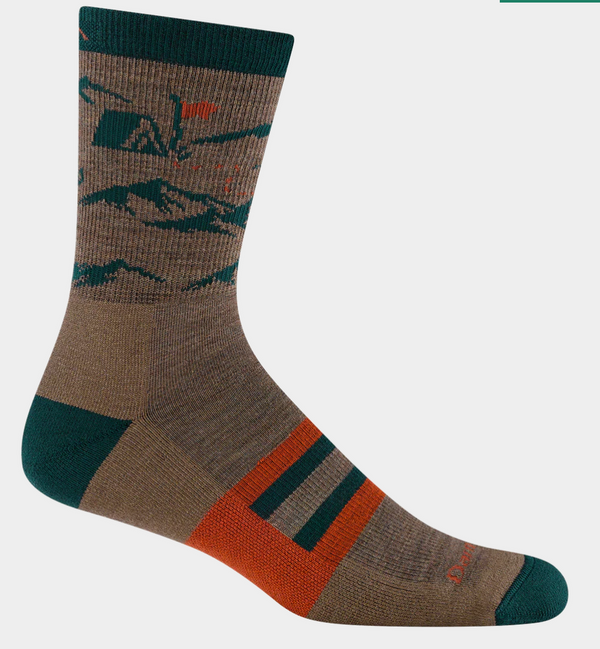 DT -Hike Hike Hut Micro Crew Midweight Hiking Socks  -Bark -Large