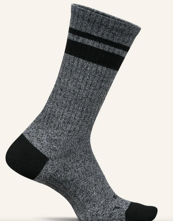 Feetures Everyday Max Cusshion Crew Socks - Anytime Black - XLarge