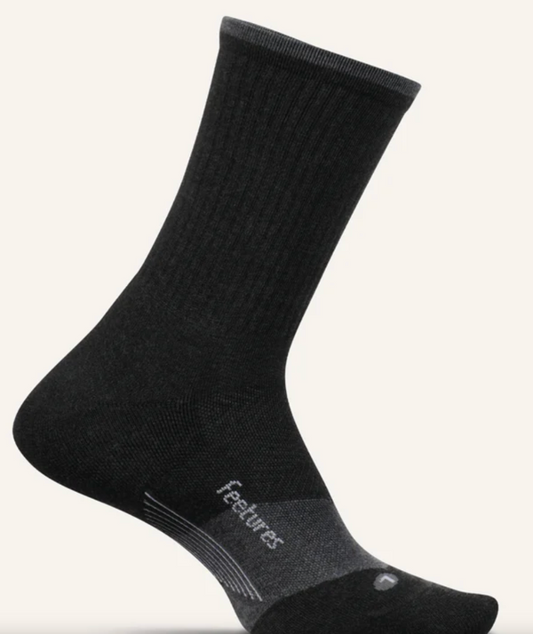 Feetures Trail Max Cushion Mini Crew Sock -Charcoal -Large