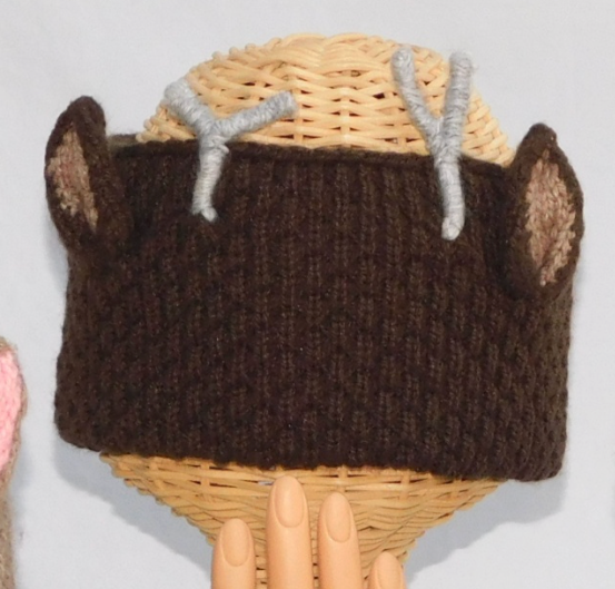 Knit Headband -Reindeer -Brown