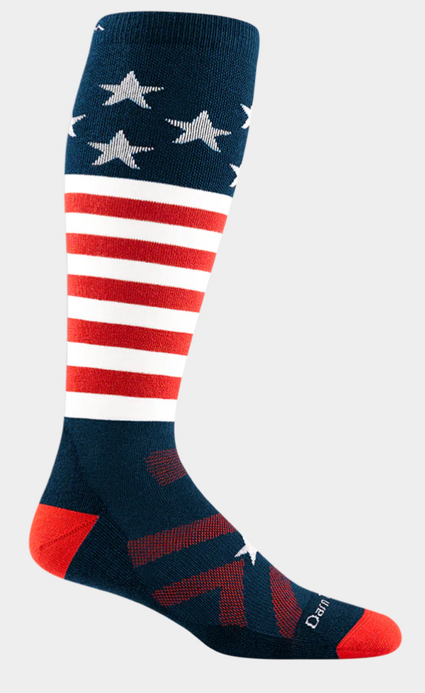 Men's Captain Stripe Over-the-Calf Midweight Ski & Snowboard Cushion Socks -Large