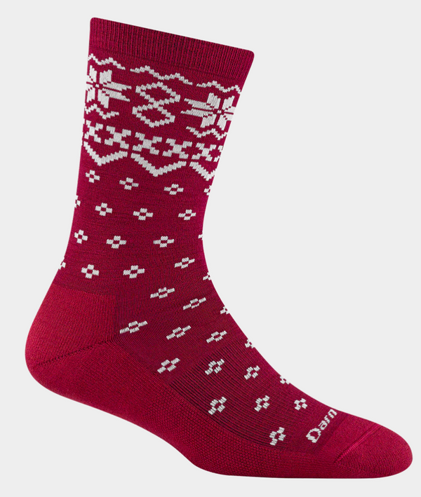 Women's Shetland Lightweight Crew Lifestyle Cushion Socks -Burgundy -Small