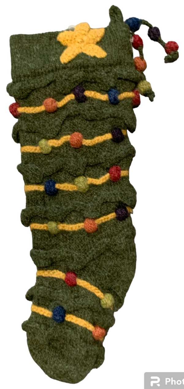Knit Christmas Tree Stocking