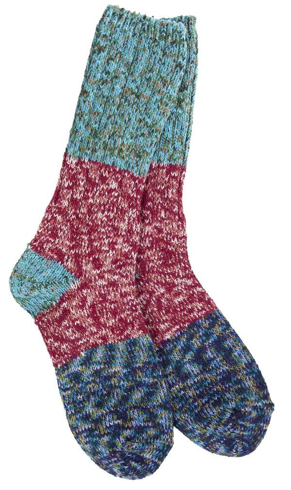 Women's Ragg Crew Sock -Cranberry Multi
