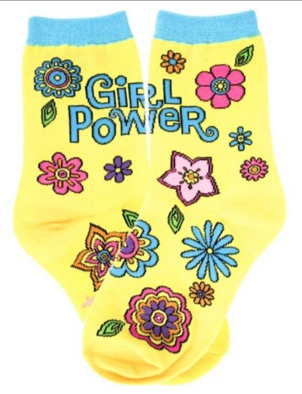 Youth Girl Power Socks: Youth 7-10 Years (Shoe Size 12-5Y)