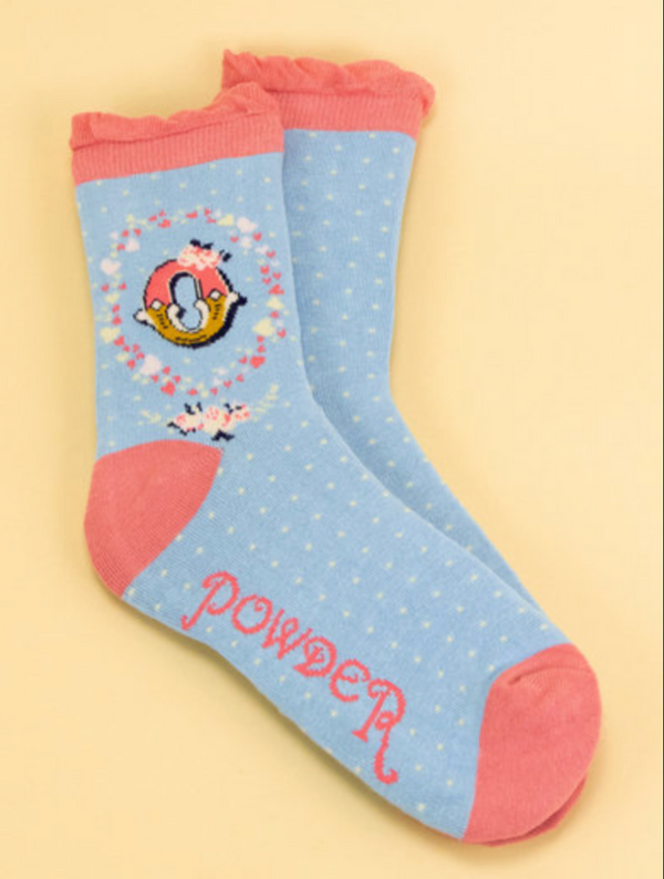 A-Z Alphabet Monogram Letter Ankle Socks: O