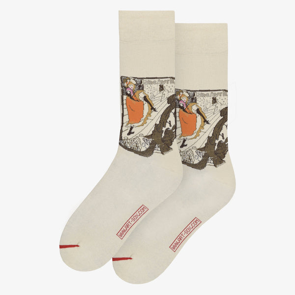 Art Socks -Henri de Toulouse-Lautrec - Jane Avril: Beige / EU 40-46 | UK 6½-11 | US 9-13½