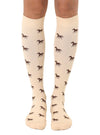 Compression Sock -Galloping Horses - Cream