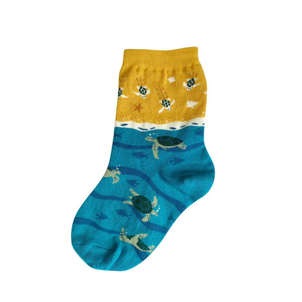 Kid's Sea Turtles Socks: Kids 4-7 Years (Shoe Size 10-1Y)