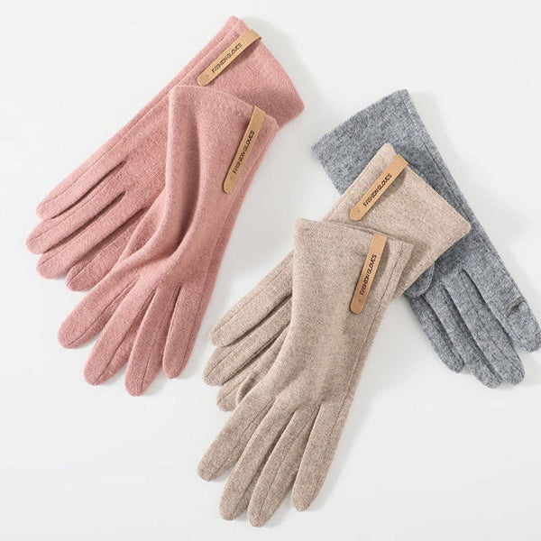 Wool-Blend Insulated Touchscreen Gloves -Pink