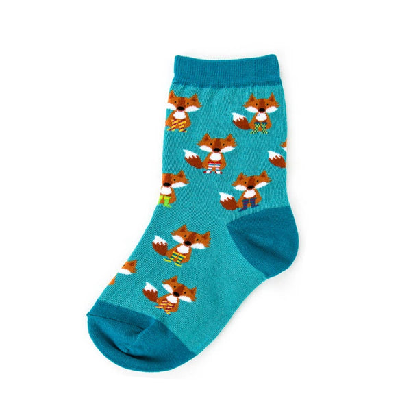 Youth Fox in Socks Socks: Youth 7-10 Years (Shoe Size 12-5Y)