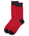 Mens Cashmere Blend Fancy Heels Crew Socks -Cabernet Heather