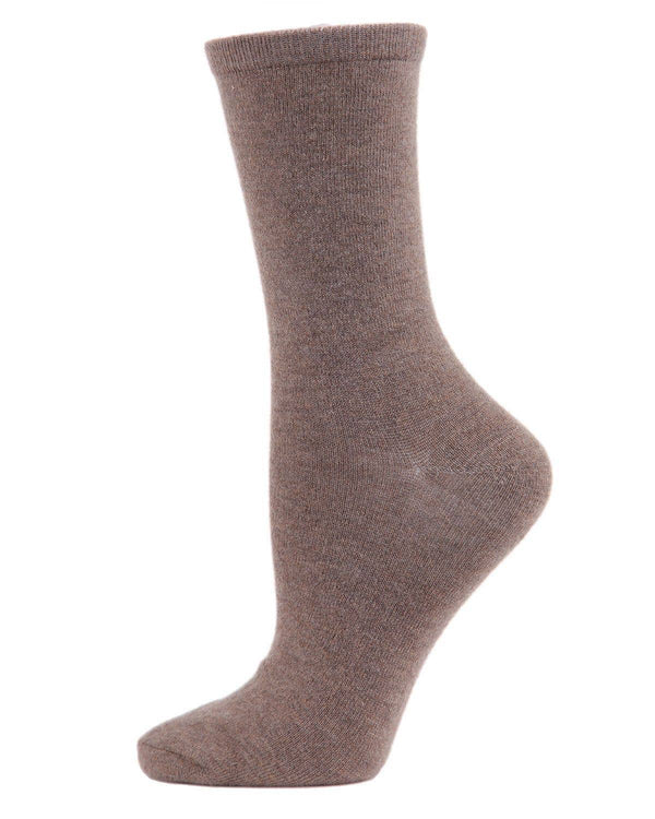 Flatknit Cashmere Crew Sock: Med Gray Heather / 9-11