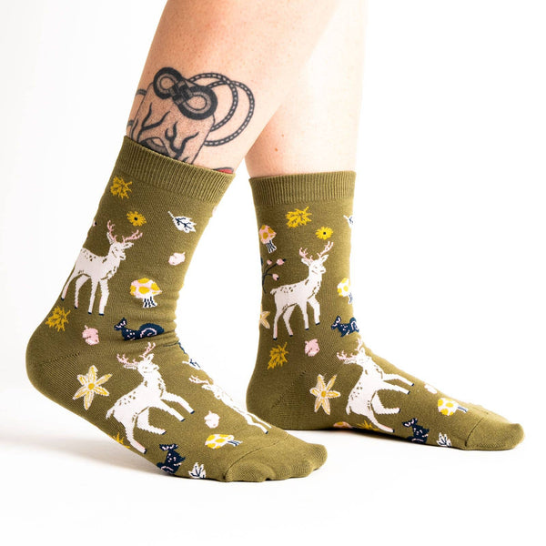 Women's I See You Over Deer Crew Sock