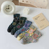 3D Flower Bohemian Women's Socks -Khaki