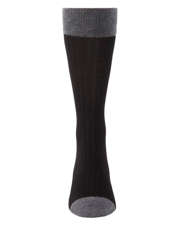Men's Cashmere Blend Rib Knit Socks -Black*