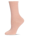 Women's Solid Soft Flat Knit Cashmere Blend Crew Sock: Blush / 9-11