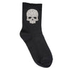 Crystal Roll Top Skull Crew Socks -Black*