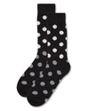 Men's Cashmere Blend Polka Dot Crew Sock -Black