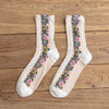 Noble Floral Beauty Crew Socks -Ivory