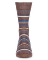 Men's Cashmere Blend Slick Stripes Crew Sock -Hemp Heather