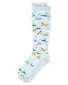 Memoi Airplanes Bamboo Compression Socks: Light Blue / 10-13
