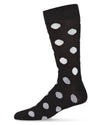Men's Cashmere Blend Polka Dot Crew Sock -Black