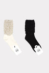 Women's Crew Layered Socks -Black