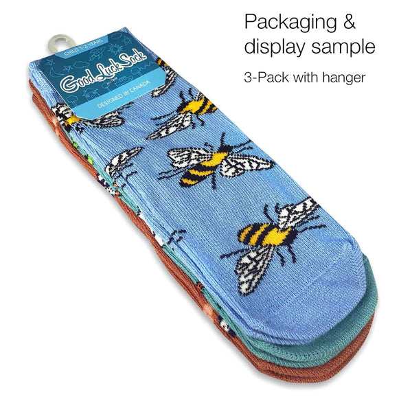 Kid's Building Blocks, Trucks and Sharks Kids Socks / 3-Pack: 7-10 Years