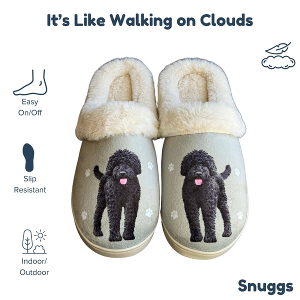 Snuggs Labradoodle, Black Slipper - Comfy - Pet lovers: Small