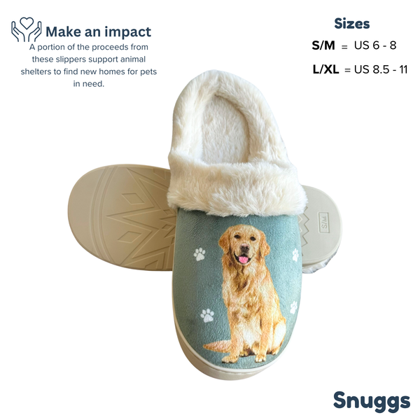 Snuggs Golden Retriever Slipper - Comfy - Pet lovers: Large