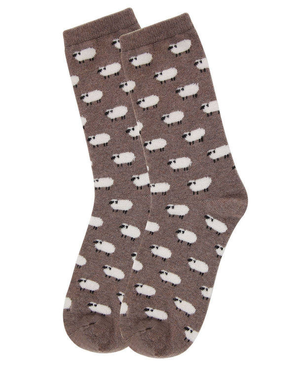 Women's Cashmere Sheep Crew Socks: Hemp Heather / 9-11*