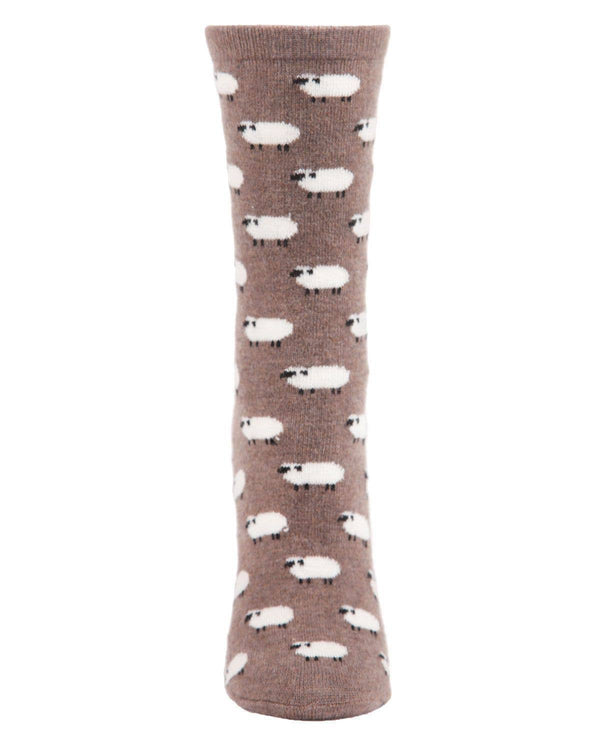 Women's Cashmere Sheep Crew Socks: Light Denim Heather / 9-11*