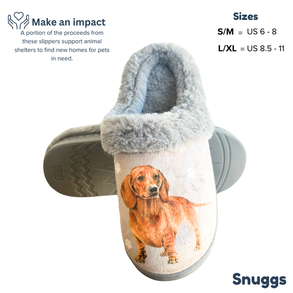 Snuggs Dachshund, Red Slipper - Comfy - Pet lovers: Large