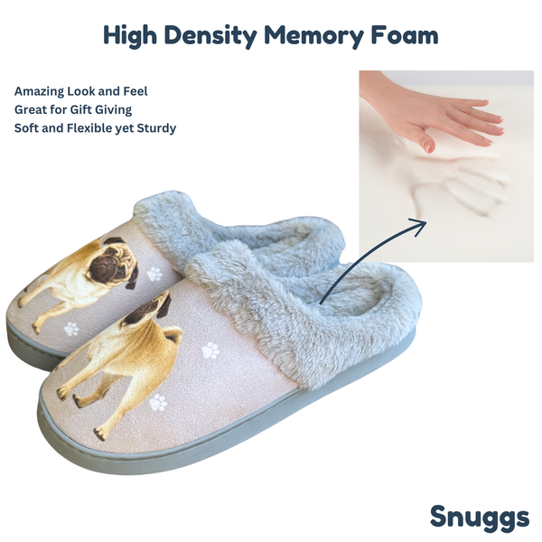Snuggs Pug Slipper - Comfy - Pet lovers: Large