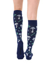 Compression Sock -Forest Mushrooms - Navy
