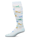 Memoi Airplanes Bamboo Compression Socks: Light Blue / 10-13