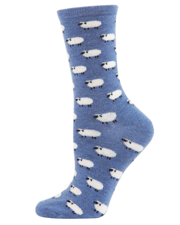 Women's Cashmere Sheep Crew Socks: Hemp Heather / 9-11*