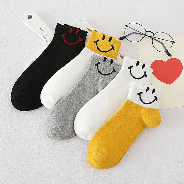 Smiley Face Assorted Ankle Sock