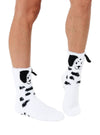 Fuzzy Crew Socks w/ 3D Ears - Dalmation Puppy Dog - White