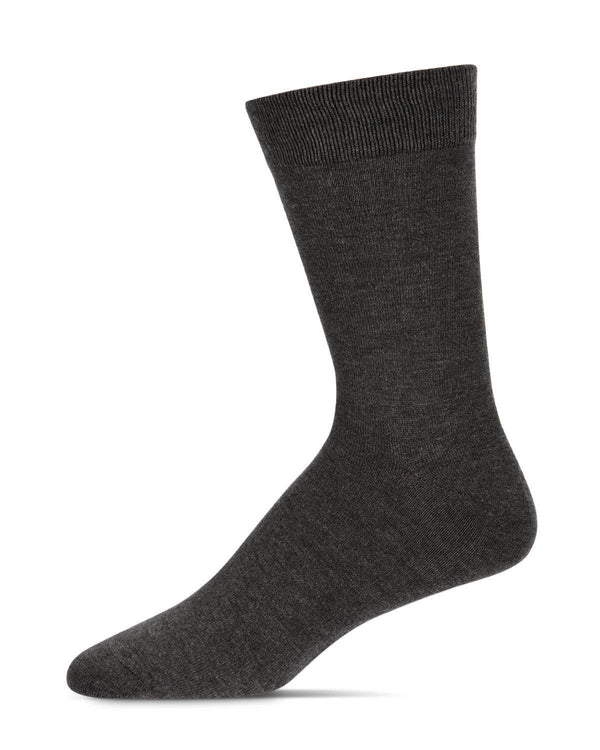 Men's Solid Luxuriously Soft Cashmere Everyday Crew Socks -Dark Gray Heather