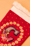 A-Z Alphabet Monogram Letter Ankle Socks: O
