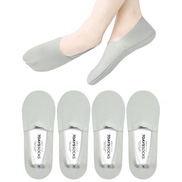 No Show Non Slip Premium Socks -Gray -Large