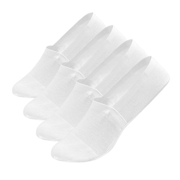 No Show Non Slip Premium Socks -White -Medium