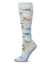 Memoi Airplanes Bamboo Compression Socks: Light Blue / 10-13