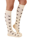 Compression Sock -Galloping Horses - Cream